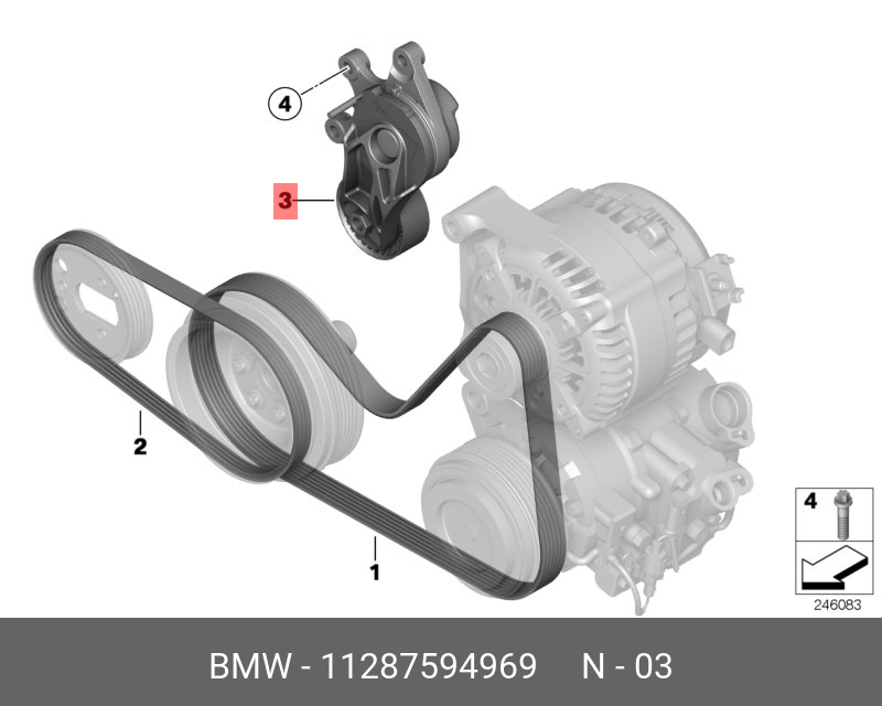 Ролик промежуточный навесного оборудования - BMW 11 28 7 594 969