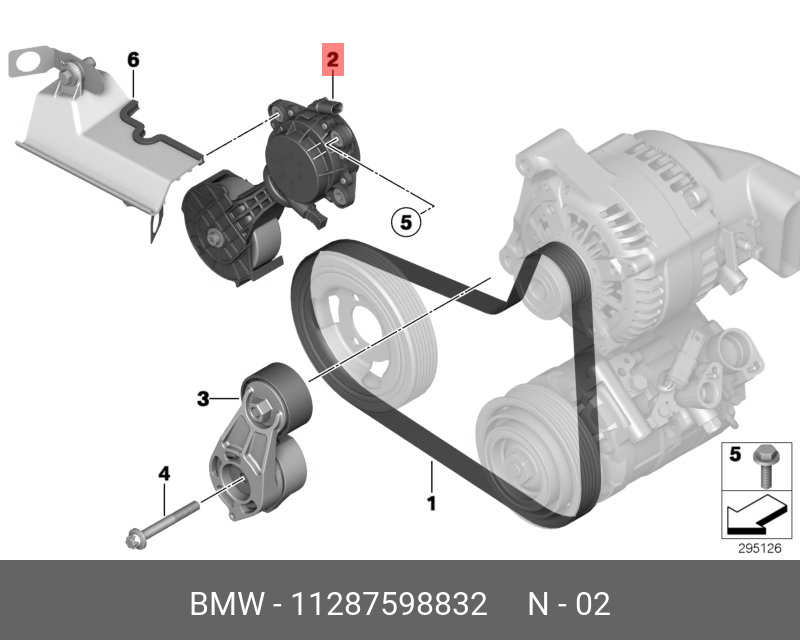 Ролик обводной приводного ремня - BMW 11 28 7 598 832