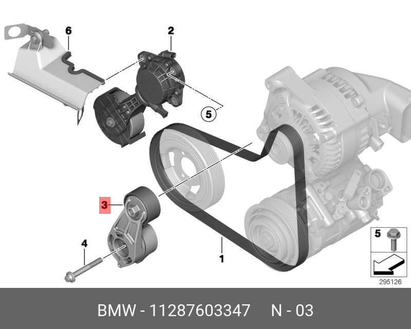 Натяжитель ремня навесного оборудования - BMW 11 28 7 603 347
