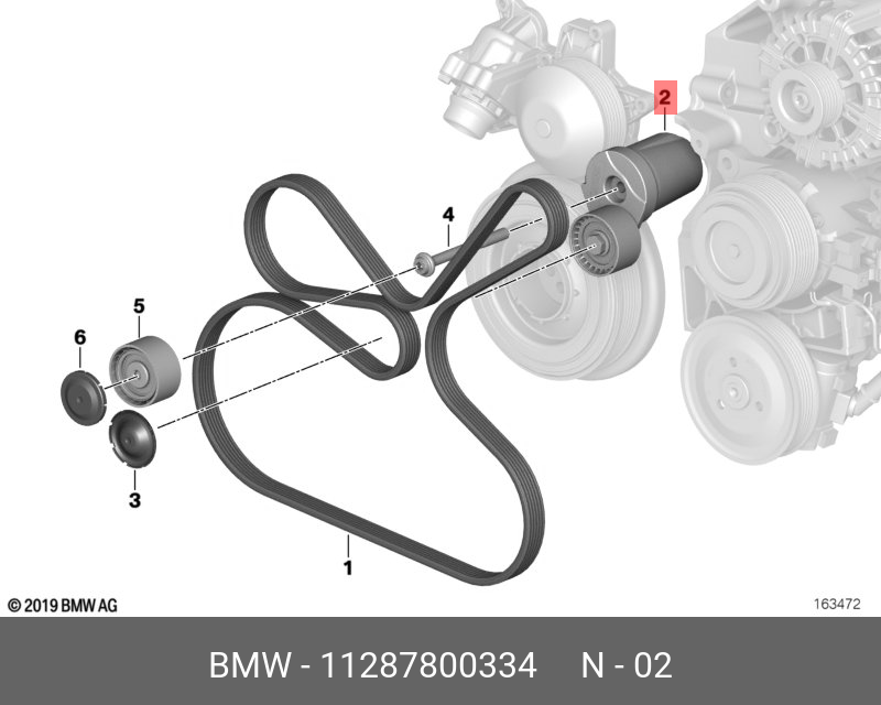 Натяжитель ремня навесного оборудования - BMW 11 28 7 800 334