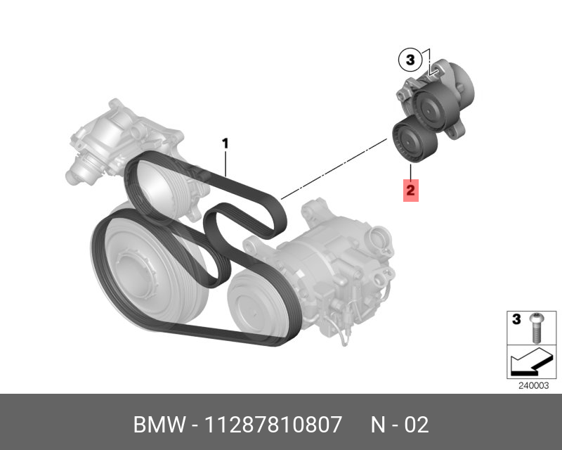 Натяжитель приводного ремня - BMW 11287810807