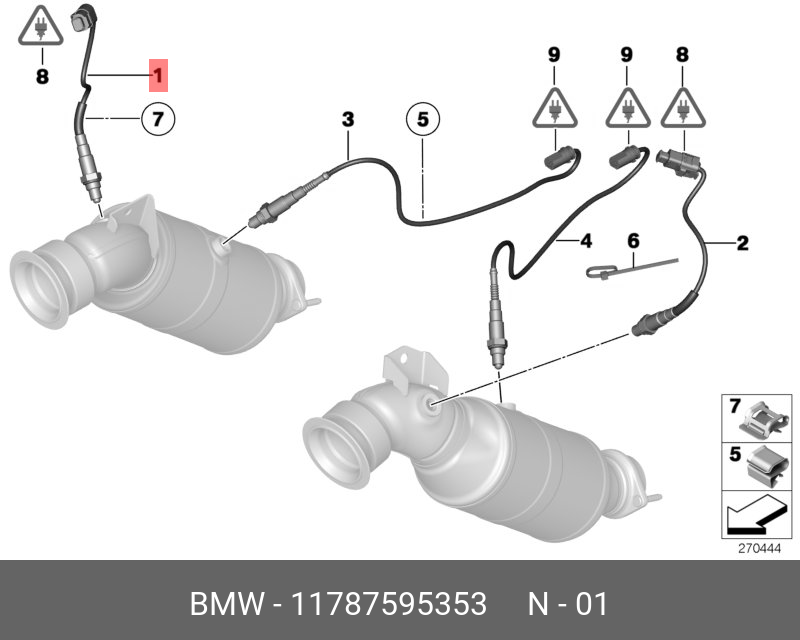 Датчик кислородный - BMW 11 78 7 595 353