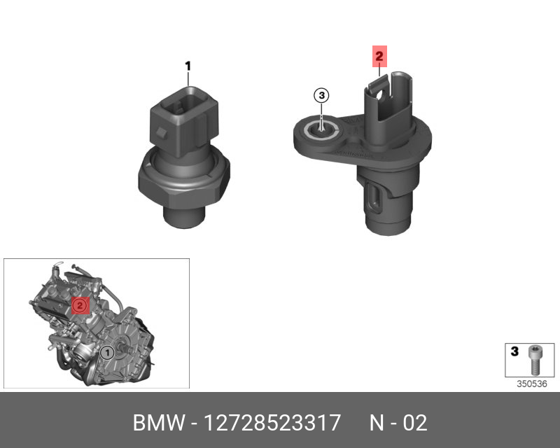 Датчик положения распределительного вала - BMW 12 72 8 523 317
