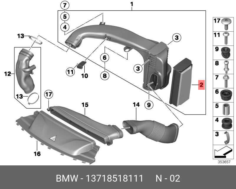 Фильтр воздушный - BMW 13 71 8 518 111