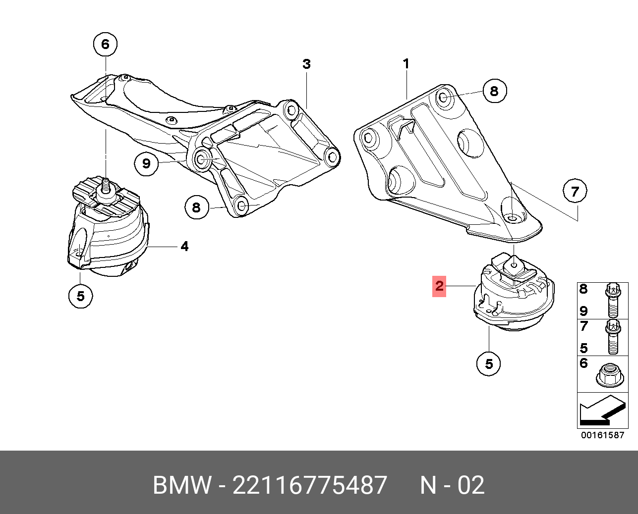 Подушка двигателя - BMW 22 11 6 775 487