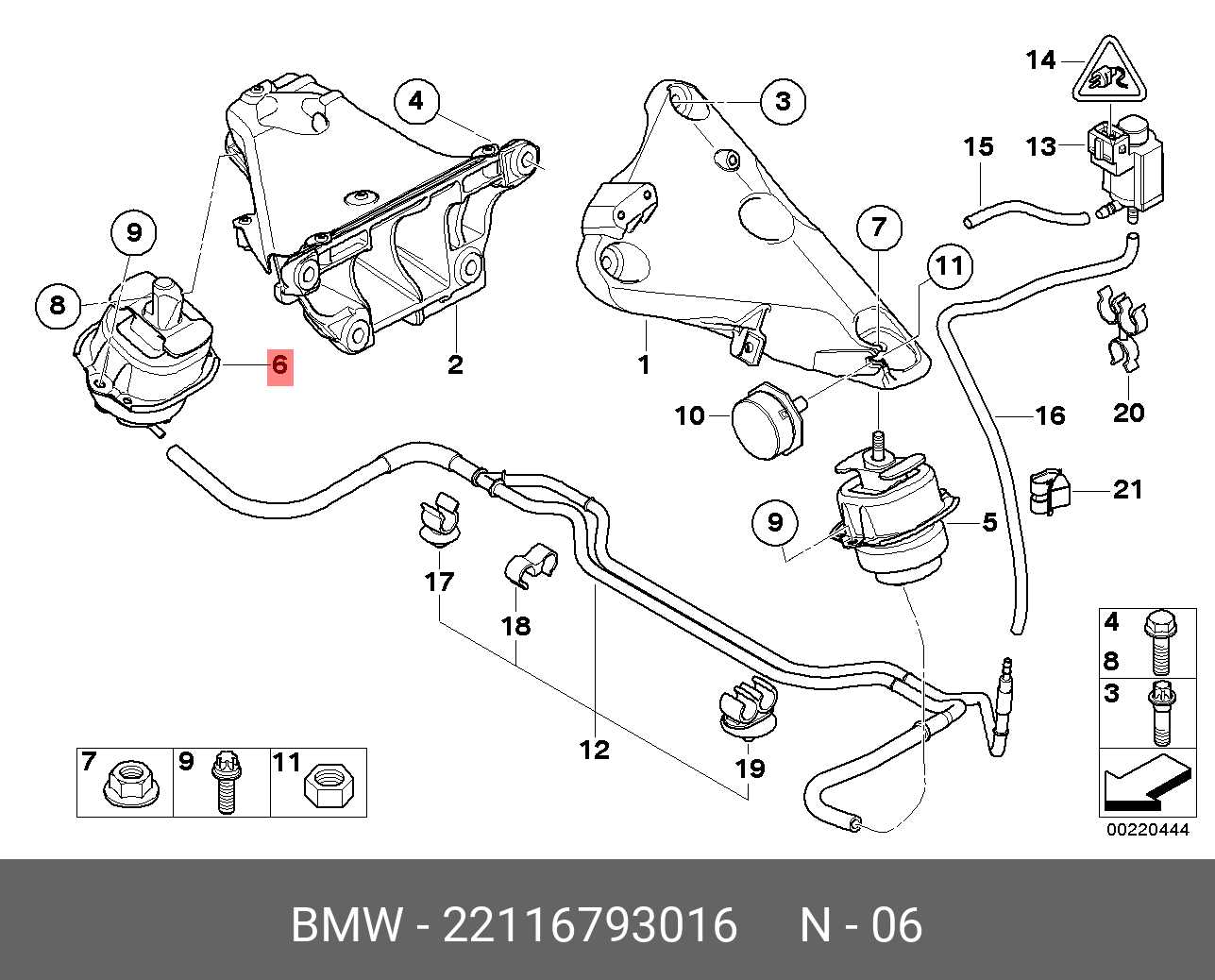Резинометаллический шарнир - BMW 22 11 6 793 016