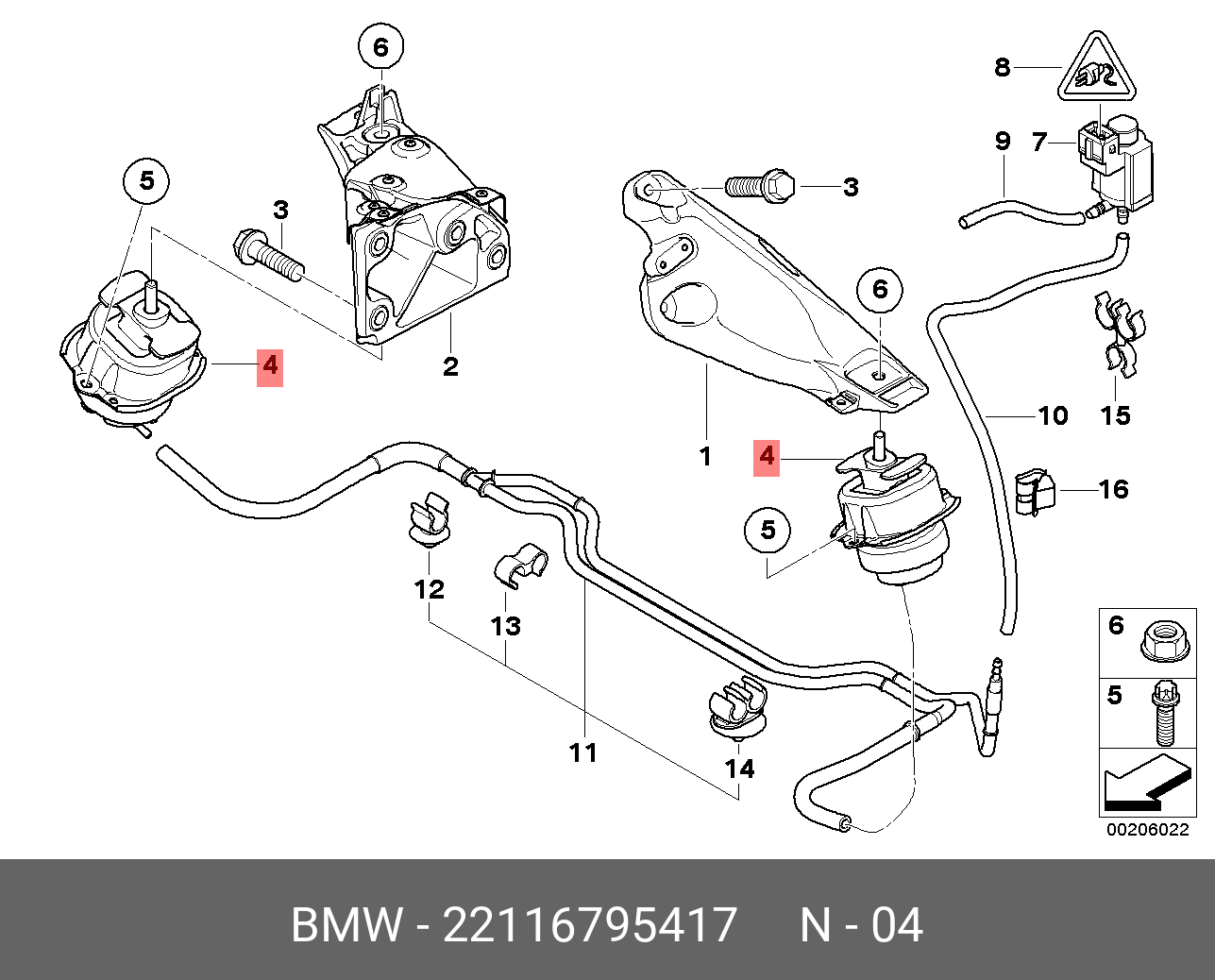 Резинометаллический шарнир - BMW 22 11 6 795 417
