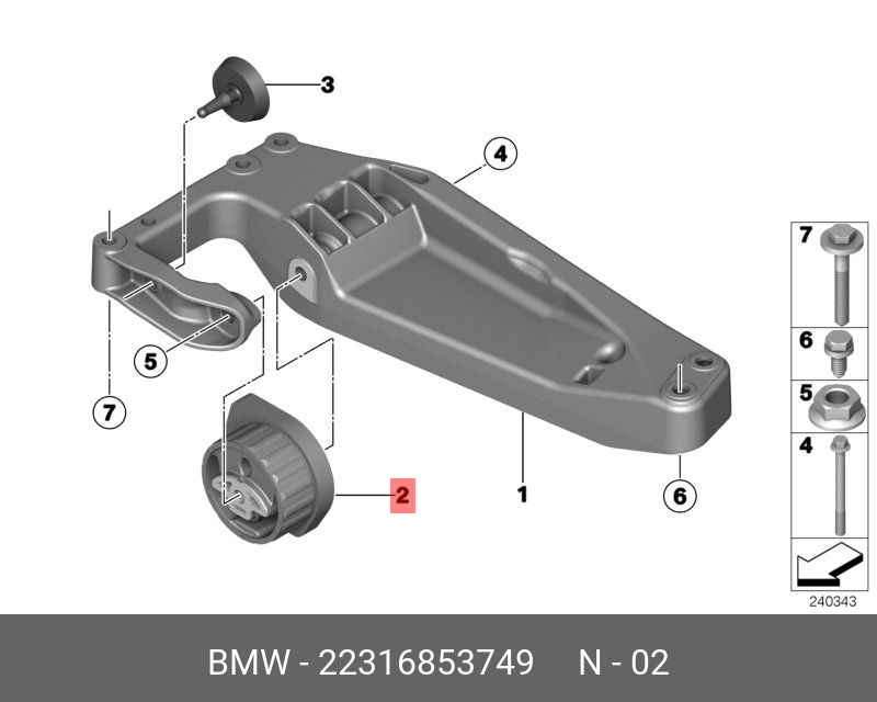 Подушка двигателя - BMW 22 31 6 853 749