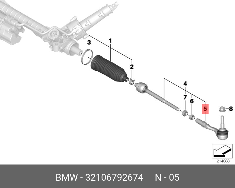 Нак.рул тяги bmw x3(f25) 10=> xdrive  - BMW 32 10 6 792 674