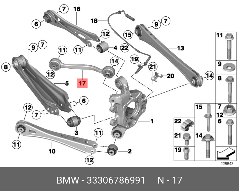 Сайлентблок задней тяги | зад прав | - BMW 33 30 6 786 991