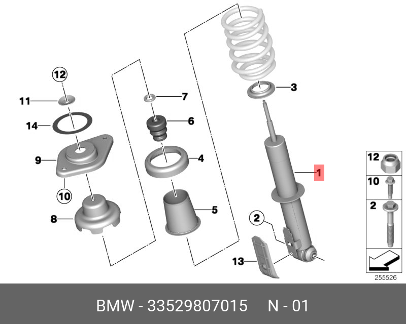 Амортизационная стойка л Зд - BMW 33 52 9 807 015