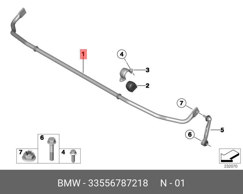 стабилизатор задний - BMW 33 55 6 787 218