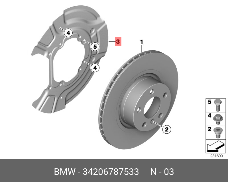 Кожух тормозного диска - BMW 34 20 6 787 533