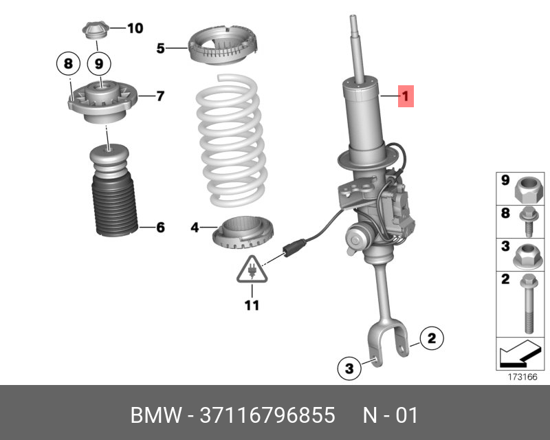Амортизатор f10 ЗП VDC л - BMW 37 11 6 796 855
