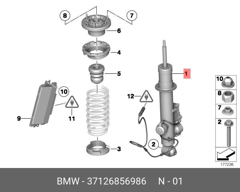 F10 550dx пп зад амортизатор VDC п - BMW 37 12 6 856 986