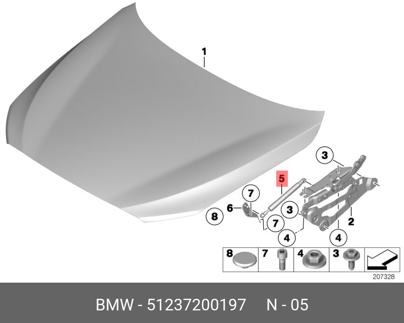 Амортизатор газовый багажника - BMW 51237200197
