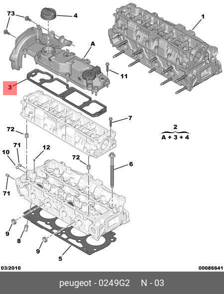 Прокладка крышки клапанов - Citroen/Peugeot 0249.G2