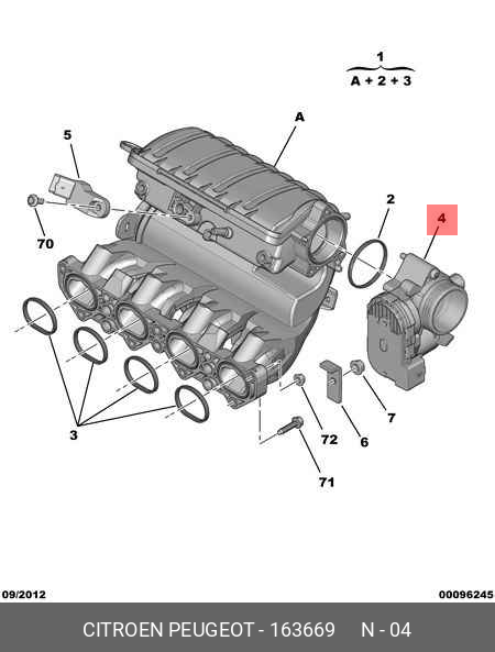 Блок дроссельной заслонки - Citroen/Peugeot 1636.69