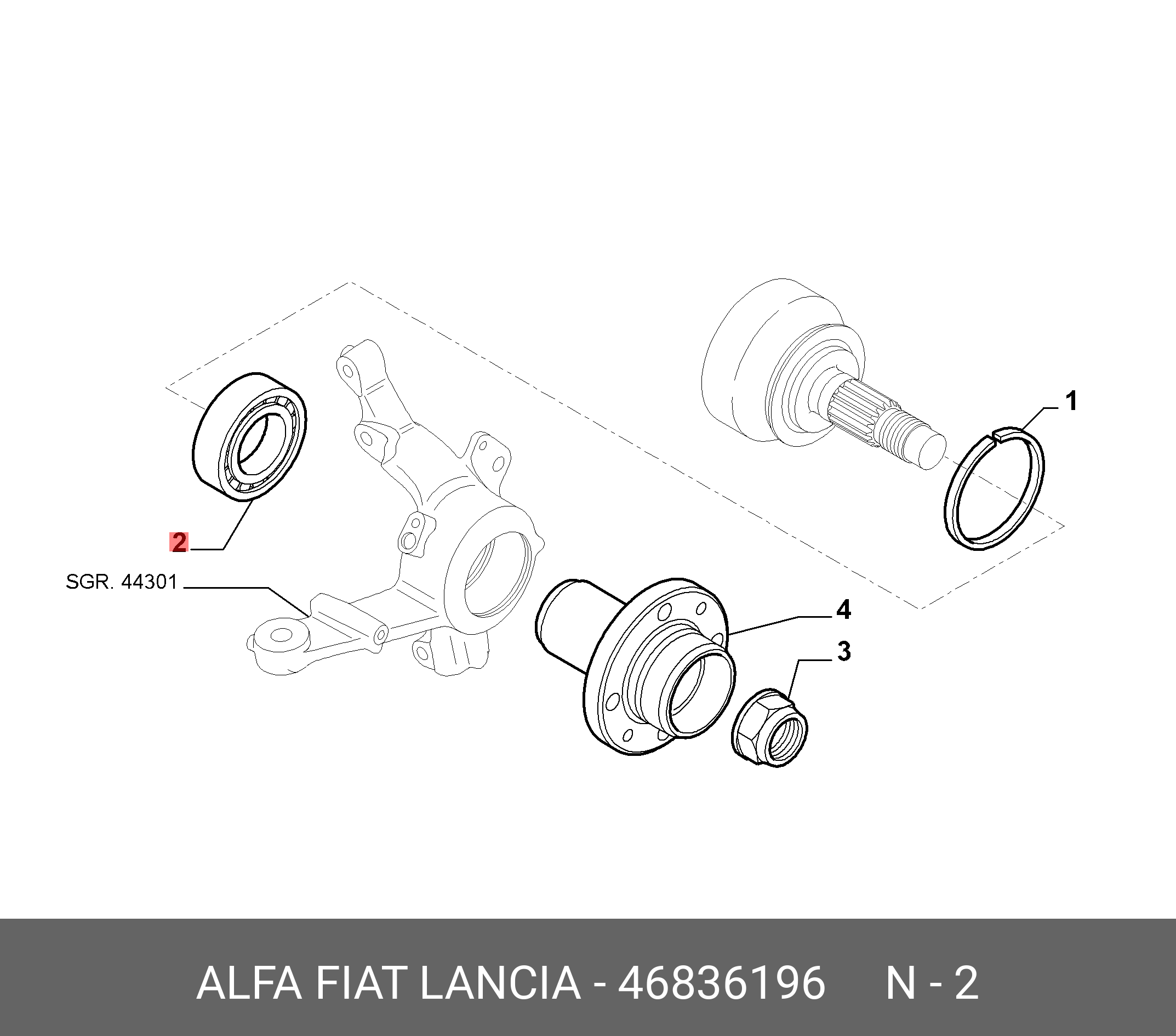 Подшипник | перед | - Fiat/Alfa/Lancia 4 683 6196