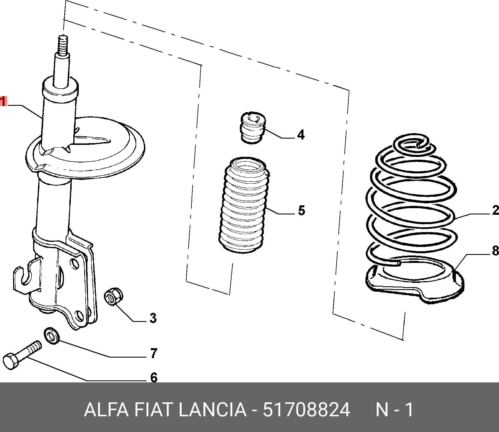 Амортизатор | перед лев | - Fiat/Alfa/Lancia 5 170 8824