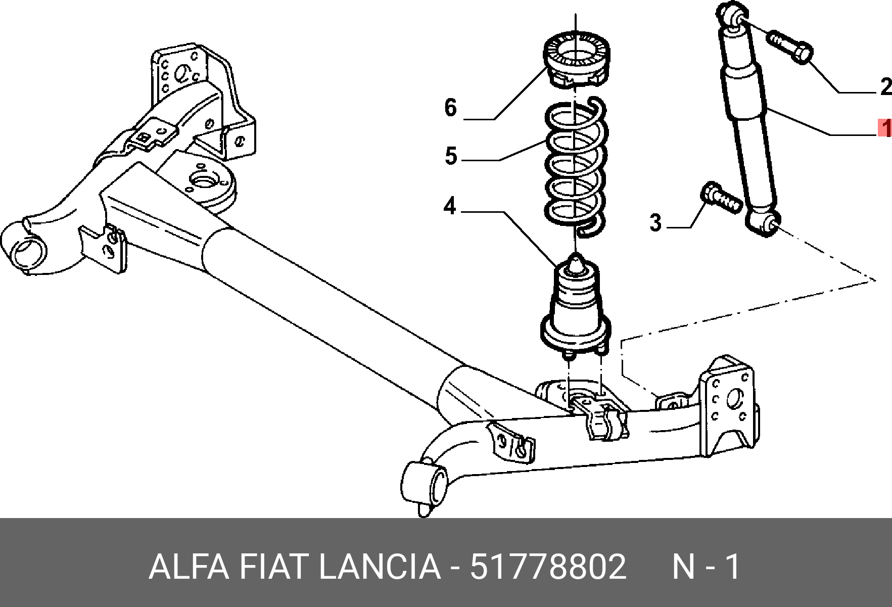 Амортизатор | зад лев | - Fiat/Alfa/Lancia 5 177 8802