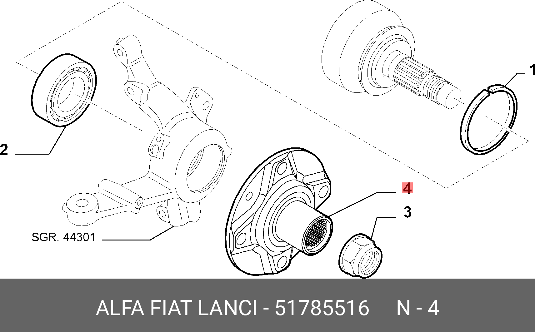 Ступица - Fiat/Alfa/Lancia 5 178 5516