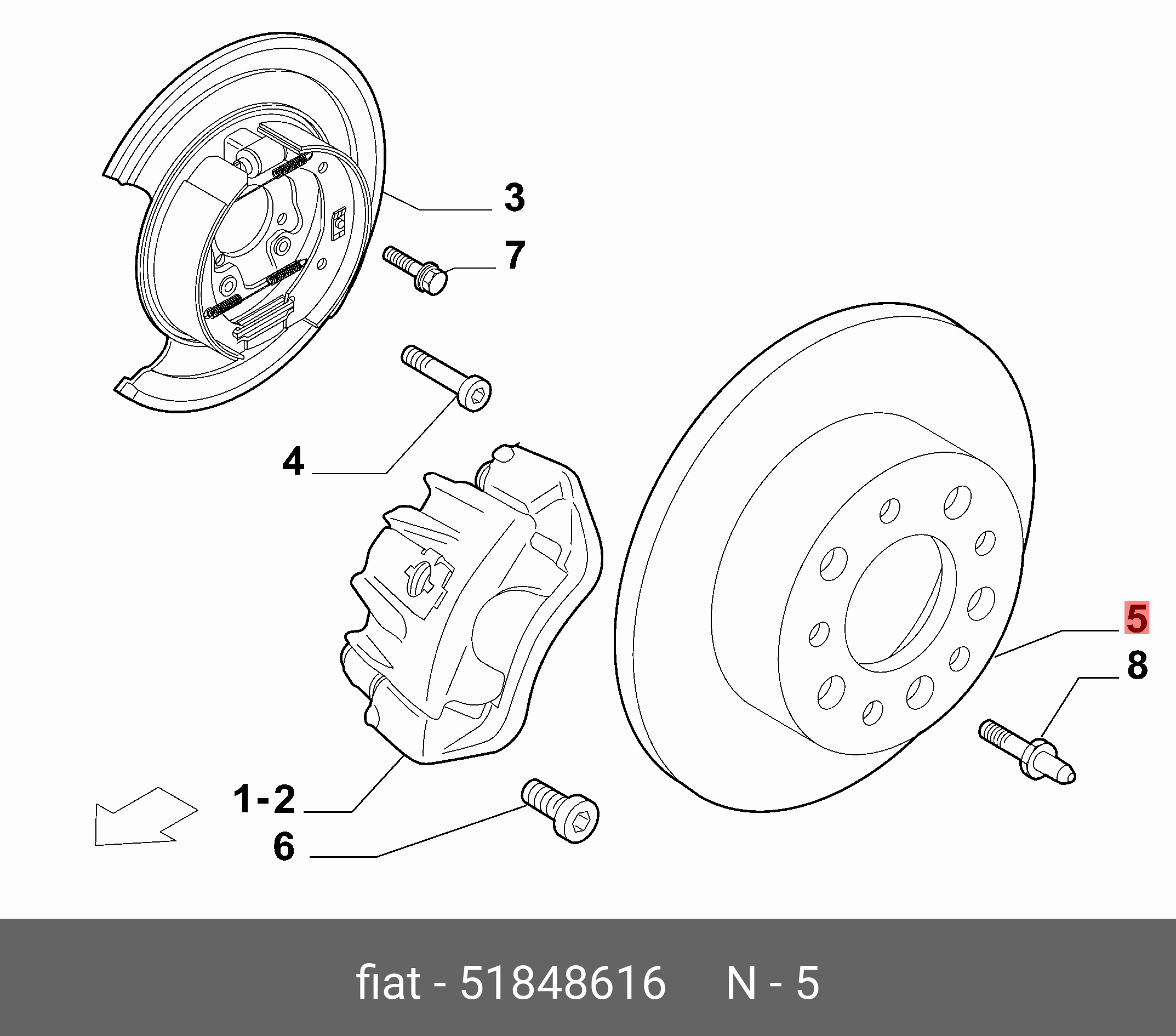 Тормозной диск | зад | - Fiat/Alfa/Lancia 5 184 8616