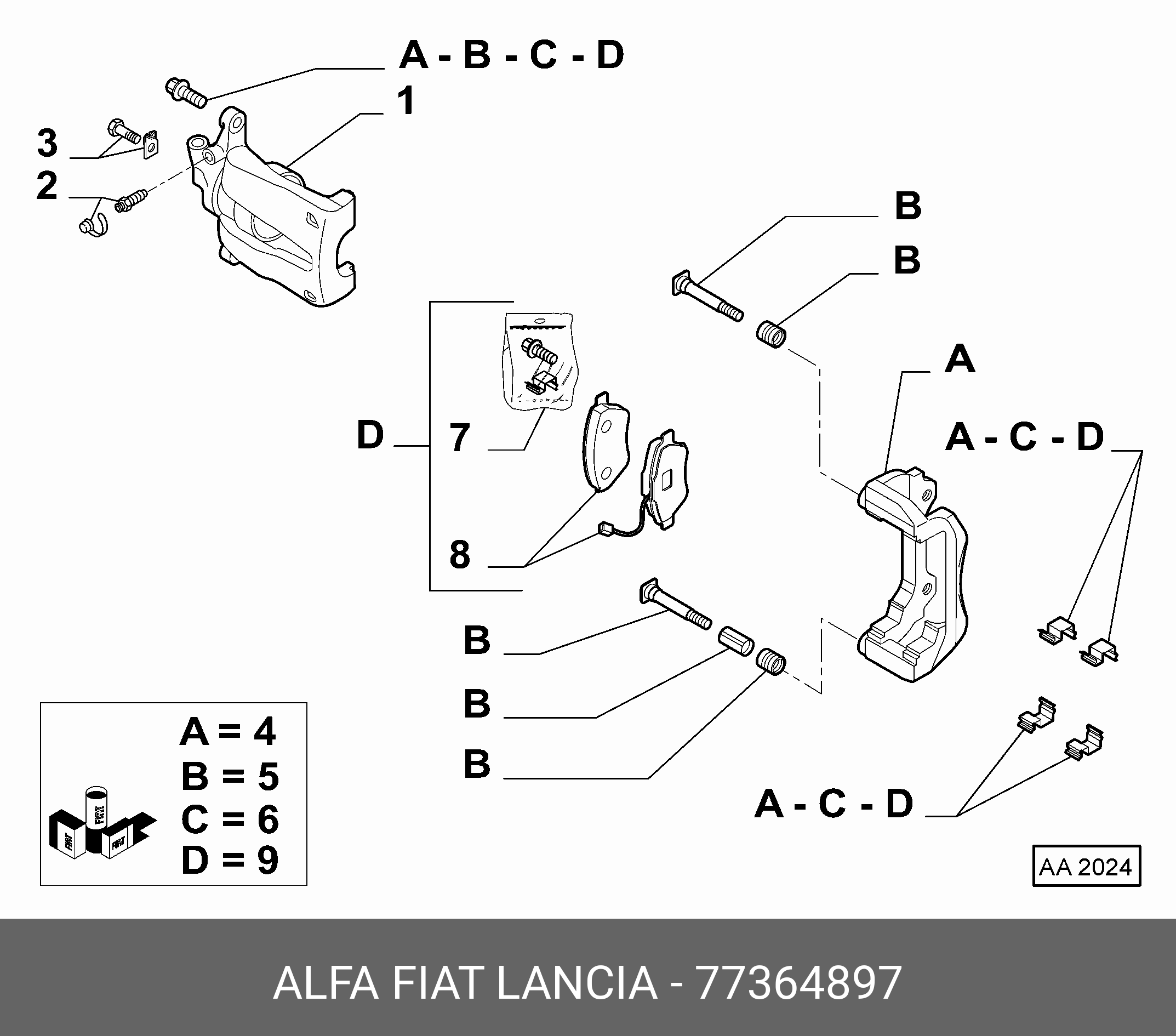 Колодки тормозные дисковые | перед | - Fiat/Alfa/Lancia 7 736 4897