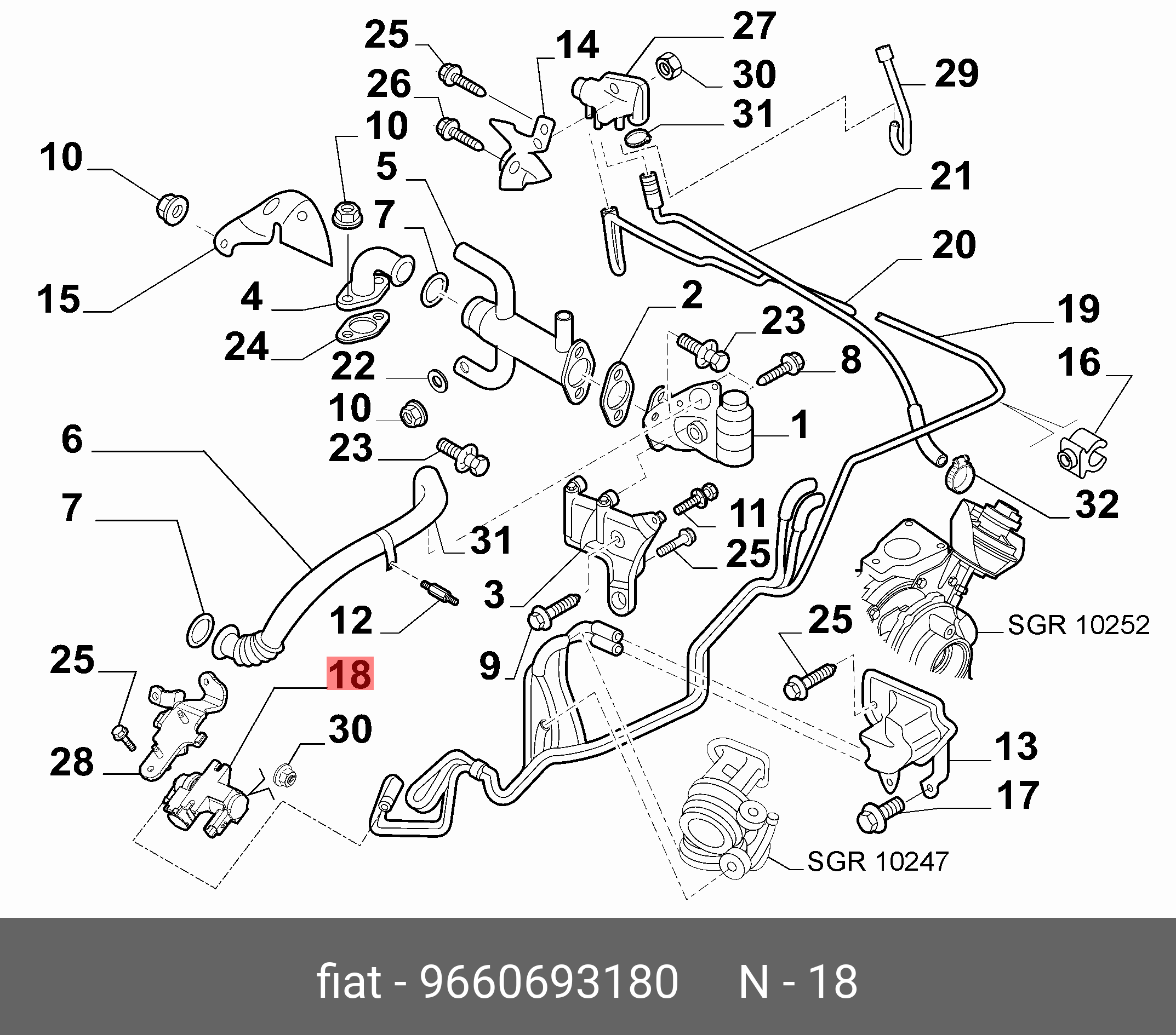 Электроклапан - Fiat/Alfa/Lancia 9 660 693 180