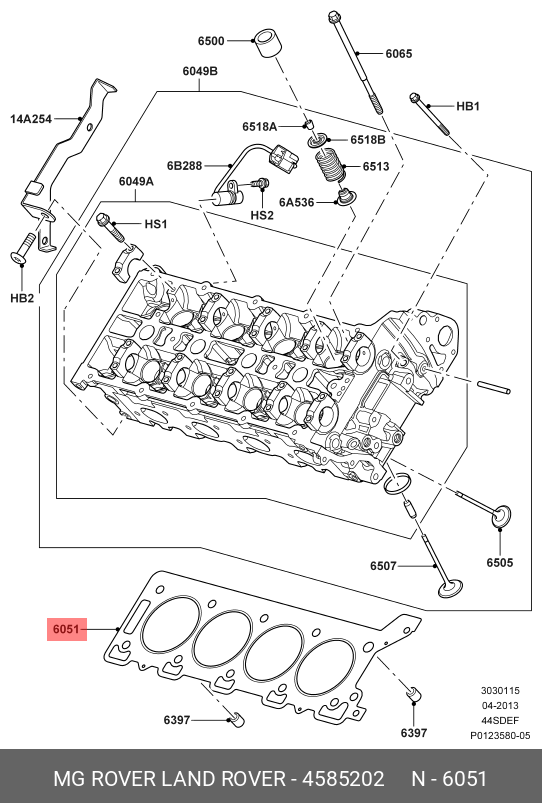 Прокладка головки цилиндров - Land Rover 4585202
