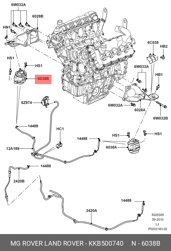 Halter - motoraufhaengung - Land Rover KKB 500740