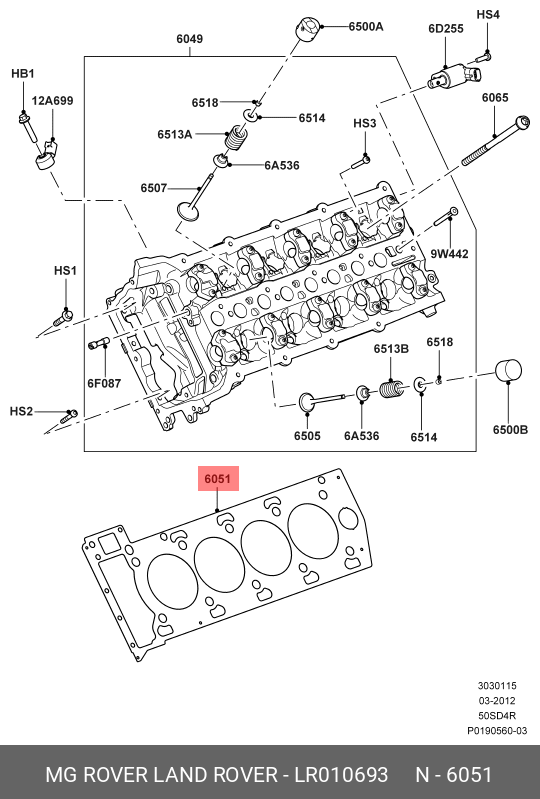 Zylinderkopfdichtung - Land Rover LR010693