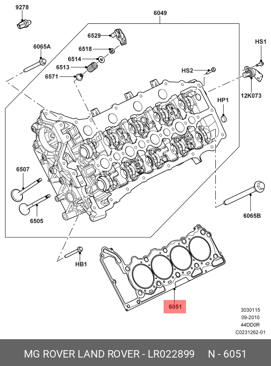 Zylinderkopfdichtung - Land Rover LR022899