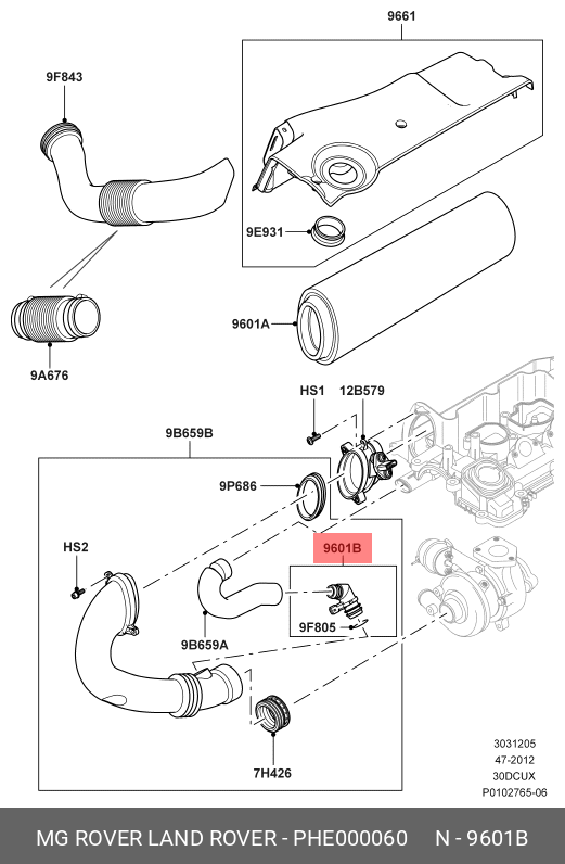 Element luftfilter Land Rover PHE 000060