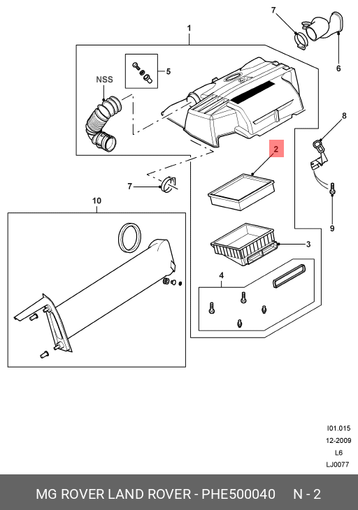 Filtereinsatz - Land Rover PHE 500040