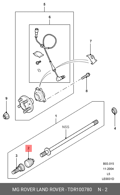 KIT faltenbalg antr.welle - Land Rover TDR 100780