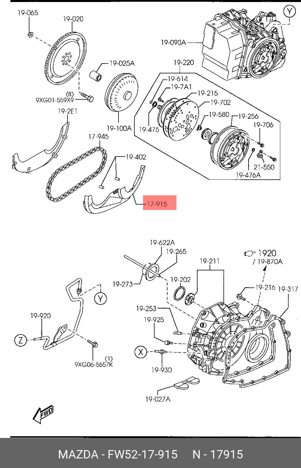 Фильтр воздушный - Mazda FW52-17-915