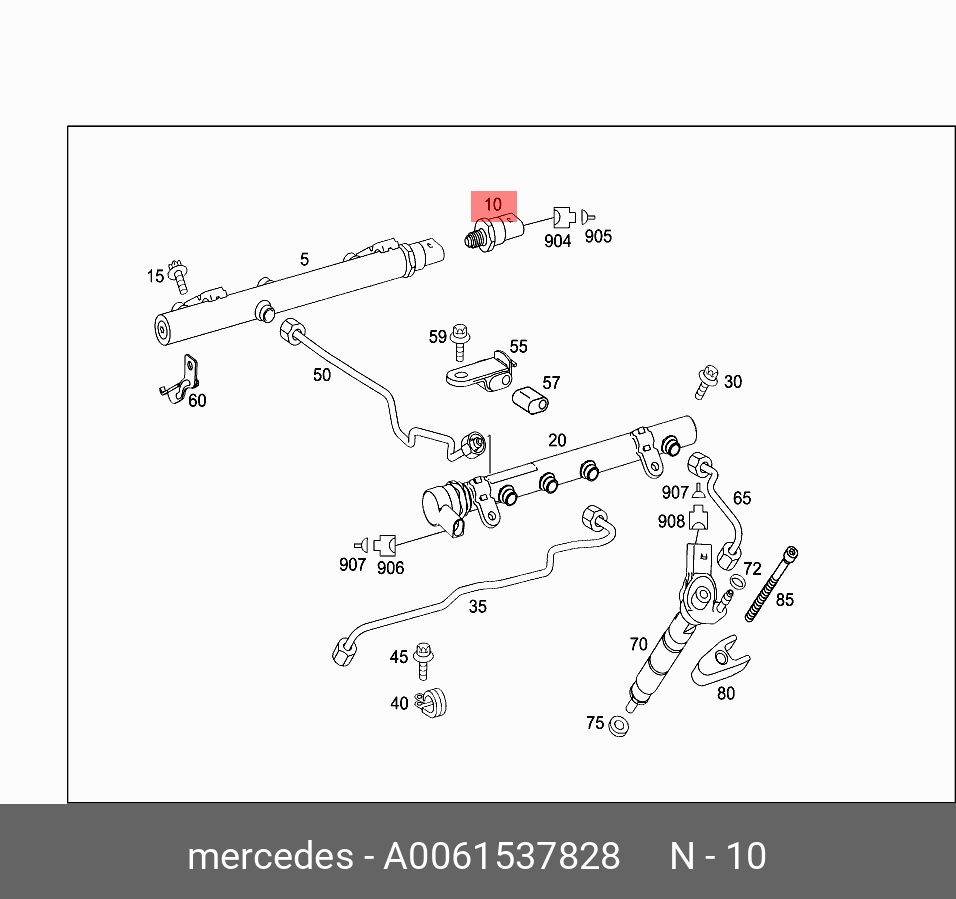 Датчик давления подачи топлива - Mercedes A 006 153 78 28