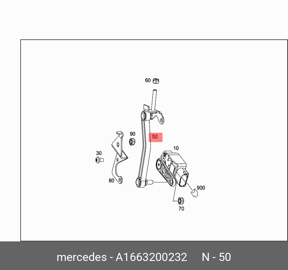 Тяга датчика угла поворота передняя правая - Mercedes A 166 320 02 32