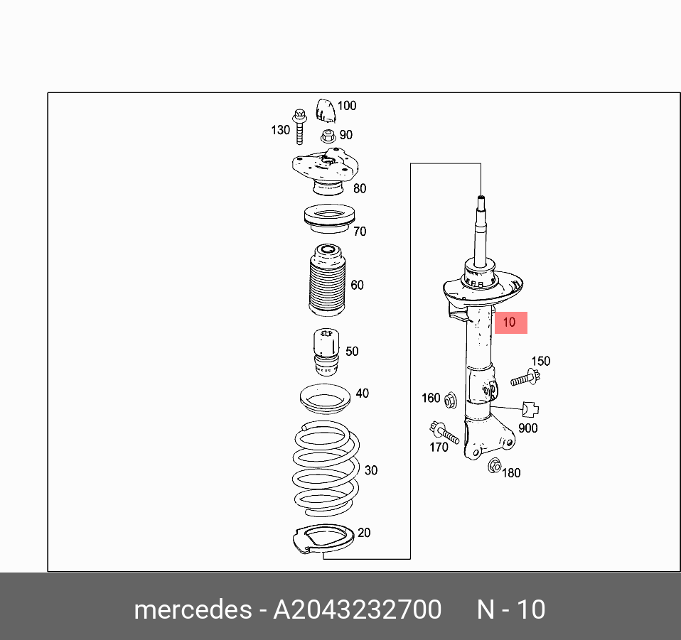 Амортизатор - Mercedes A 204 323 27 00