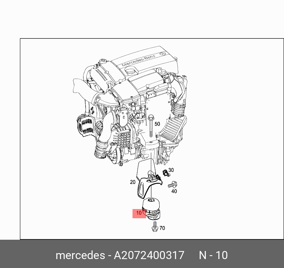Опора двигателя - Mercedes A 207 240 03 17