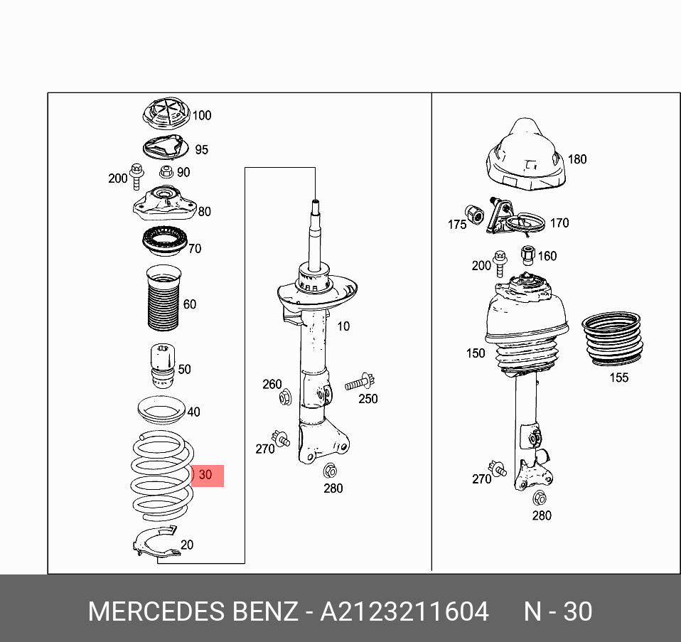 Пружина ходовой части - Mercedes A 212 321 16 04