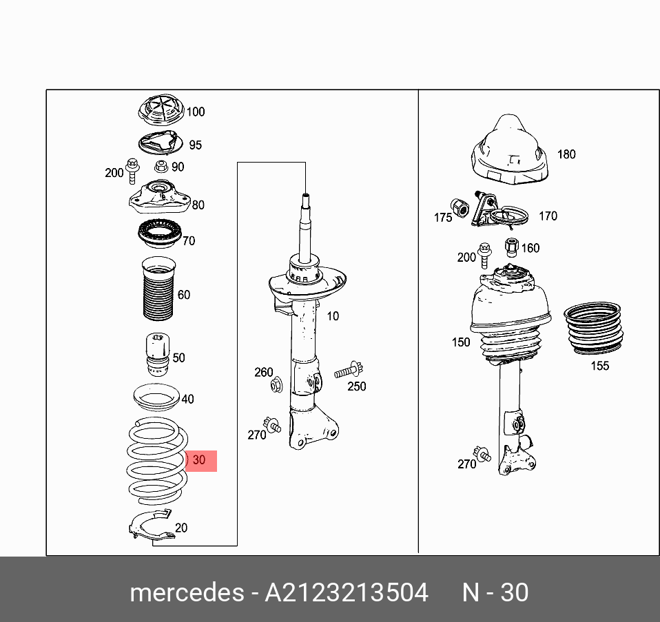Пружина ходовой части - Mercedes A 212 321 35 04