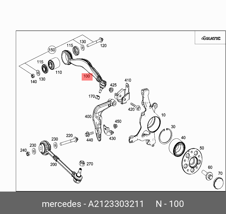 Рычаг подвески | перед прав | - Mercedes A 212 330 32 11
