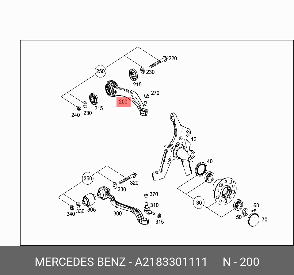 Рычаг подвески | перед лев | - Mercedes A 218 330 11 11