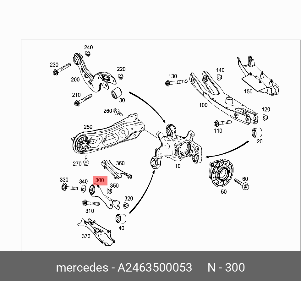 Рычаг подвески | зад | - Mercedes A 246 350 00 53