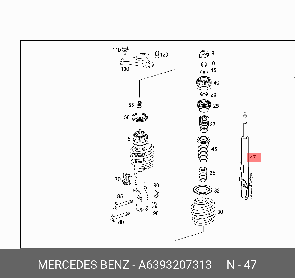 Амортизатор - Mercedes A 639 320 73 13