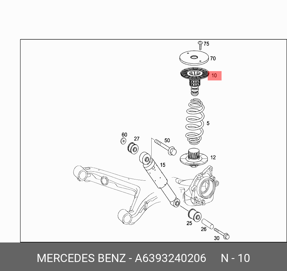 Пружина подвески - Mercedes A 639 324 02 06