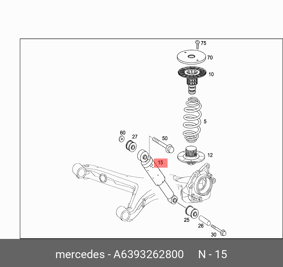 Амортизатор подвески - Mercedes A 639 326 28 00