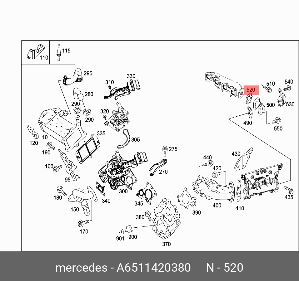 Прокладка г - Mercedes A 651 142 03 80